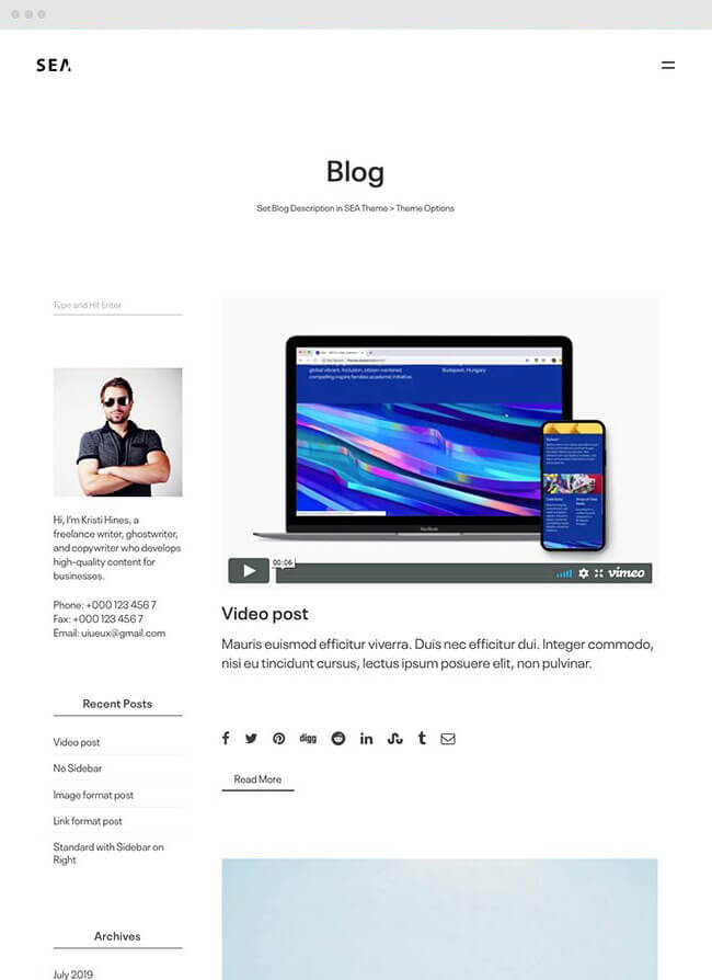 Blog  Archive with Left Widget